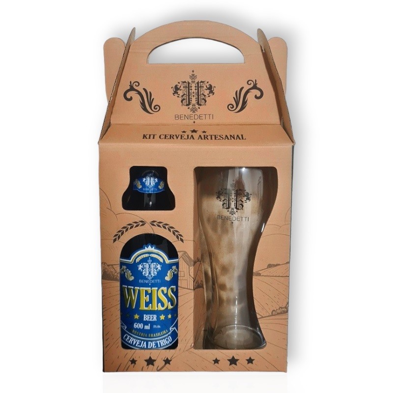 kit Cerveja Artesanal Weiss Benedetti com Copo de 600ml Spazio Benedetti