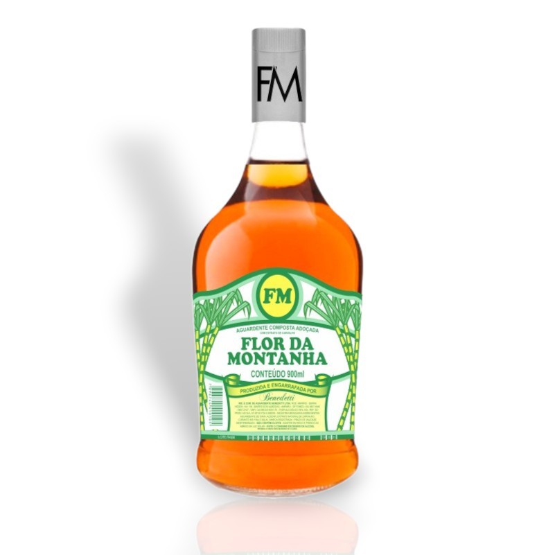 Aguardente de Cana Flor da Montanha Amarela 900mL | Spazio Benedetti